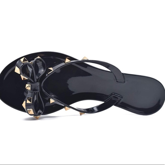 Black Studded Sandals - Picture 3 of 4
